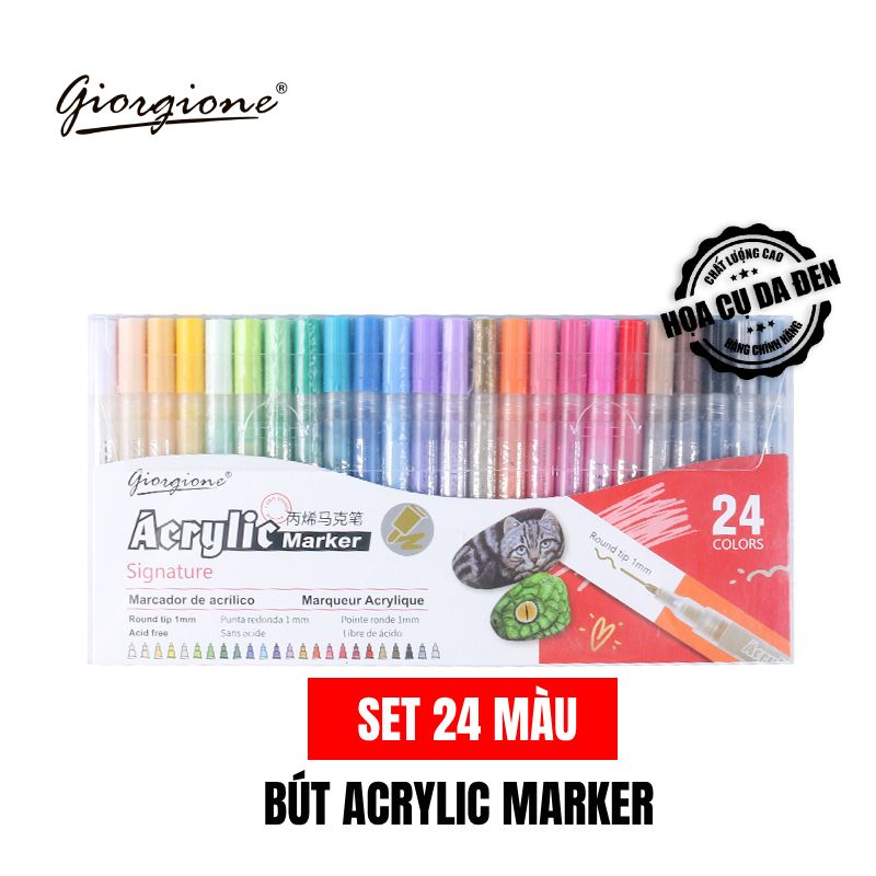 [DA ĐEN] Bộ Bút Sơn Acrylic Marker Giorgione 1.0mm G-MK1105