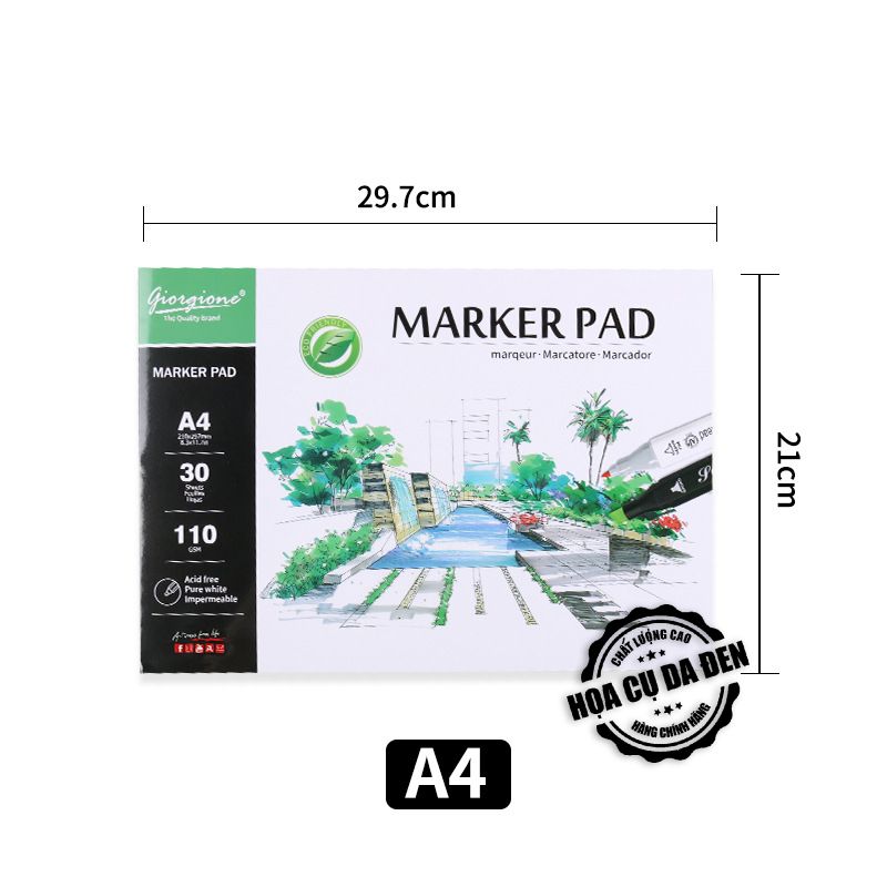 [DA ĐEN] Sổ Marker Pad Giorgione Size A3 | A4 | A5