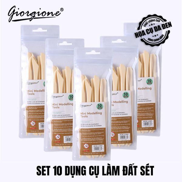 [DA ĐEN] Bộ Dụng Cụ Làm Đất Sét 10 Món Giorgione