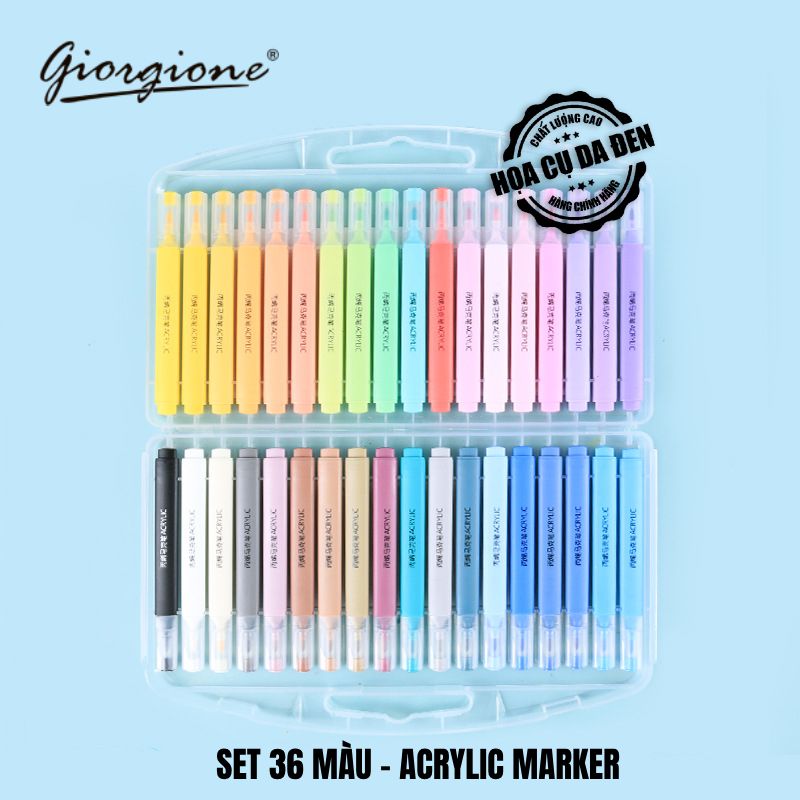 [DA ĐEN] Bộ Bút Sơn Acrylic Marker Giorgione G-AM-MK12 Bộ 12/24/36/48/60 Màu