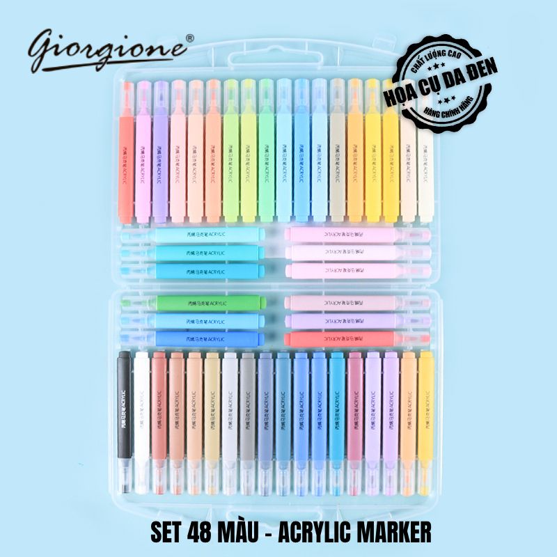 [DA ĐEN] Bộ Bút Sơn Acrylic Marker Giorgione G-AM-MK12 Bộ 12/24/36/48/60 Màu