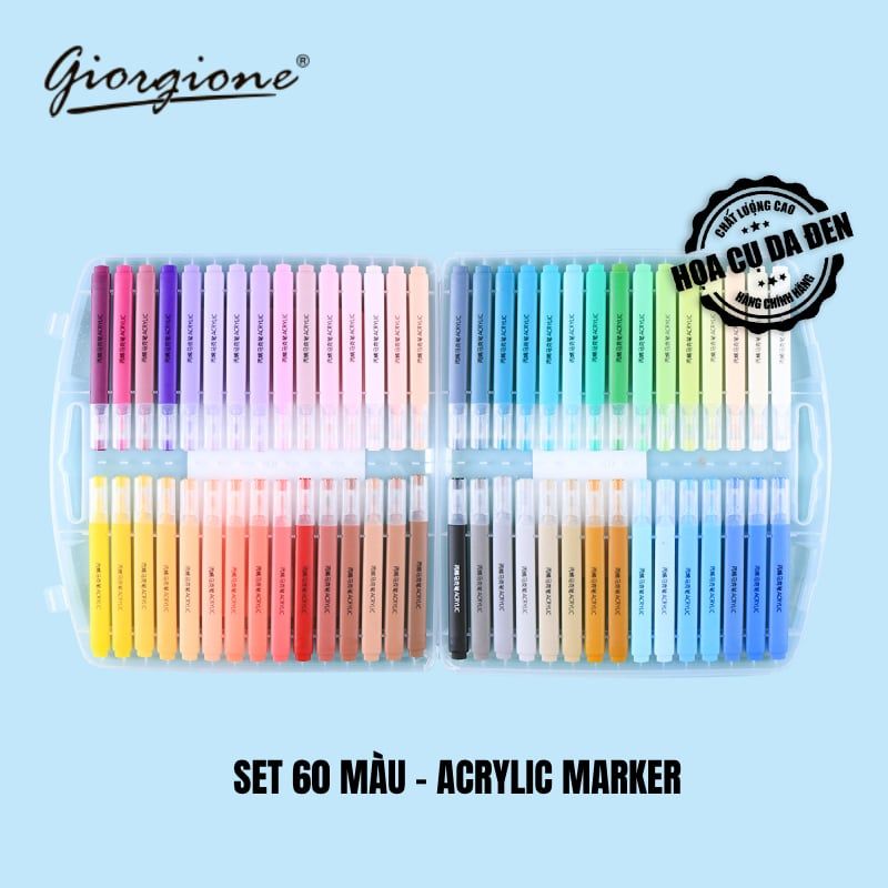 [DA ĐEN] Bộ Bút Sơn Acrylic Marker Giorgione G-AM-MK12 Bộ 12/24/36/48/60 Màu