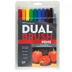 Bút cọ TOMBOW DUAL BRUSH 2 đầu, bộ 10 cây - Primary