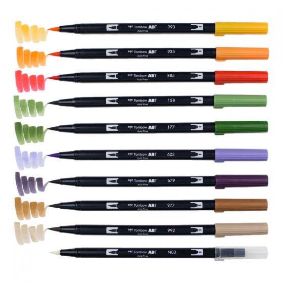 ABT Dual Brush Pen Set 10 Secondary