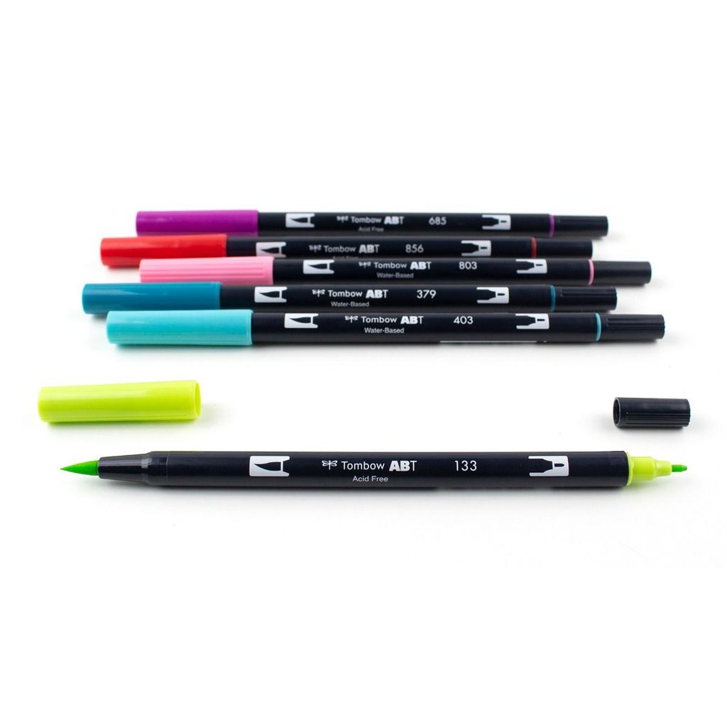 ABT Dual Brush Pen Set 6 Tropical