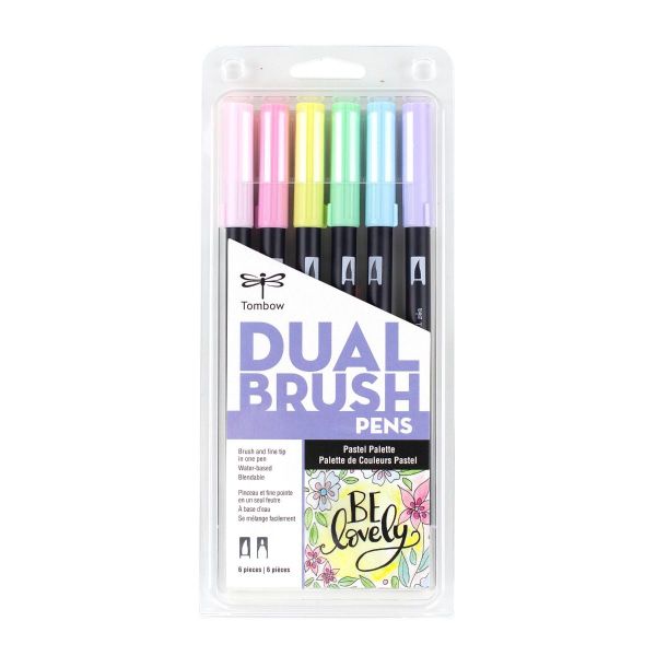 ABT Dual Brush Pen Set 6 Pastel