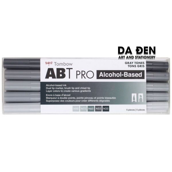 Bộ 5 Bút Dual Marker Tombow ABT Pro - Gray Tones