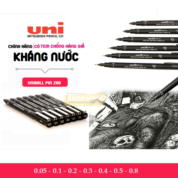 Bút line UNI Pin-200 chính hãng