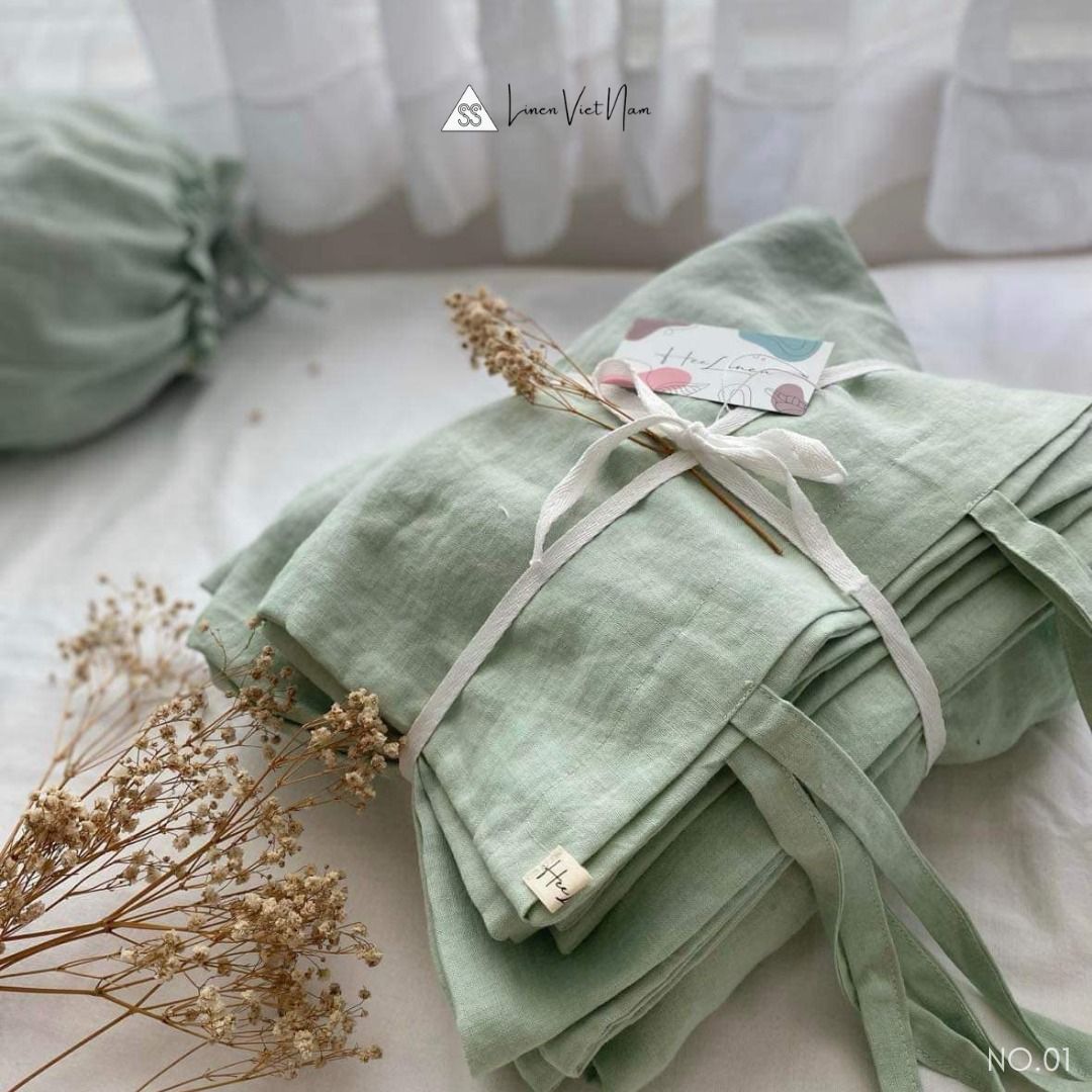 Bedding Linen Pháp Mint | European Flax Bedding | CHOI SEWING