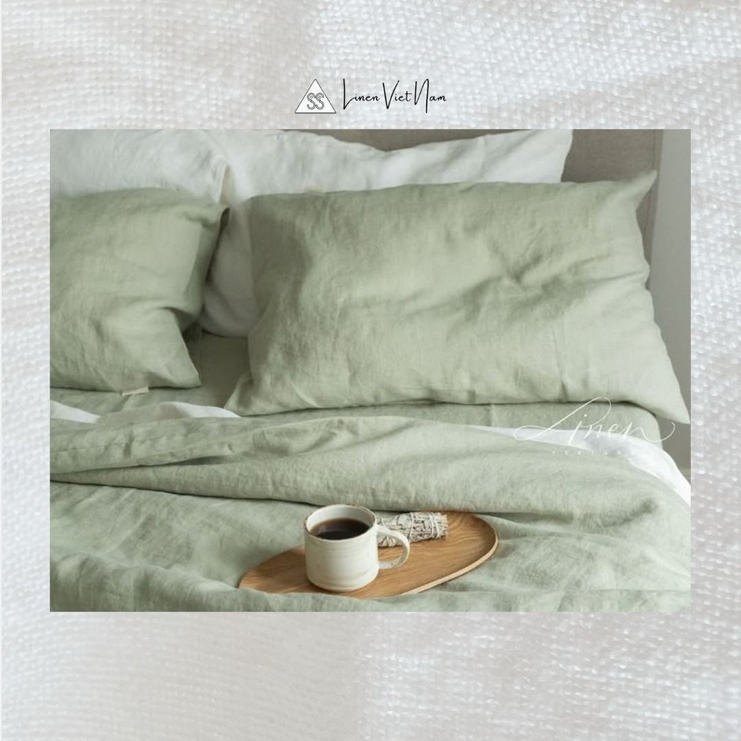 Bedding Linen Pháp Mint | European Flax Bedding | CHOI SEWING