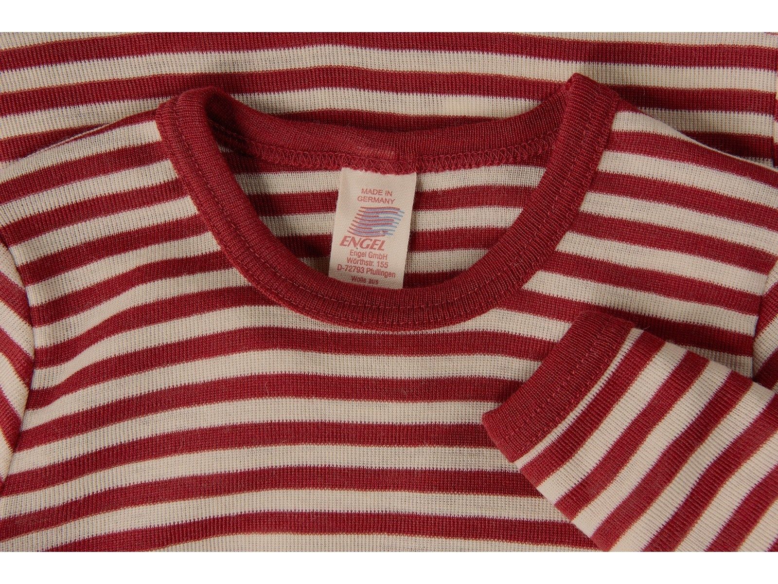 ENGEL Áo dài tay 100% Merino wool Red melange/Natural