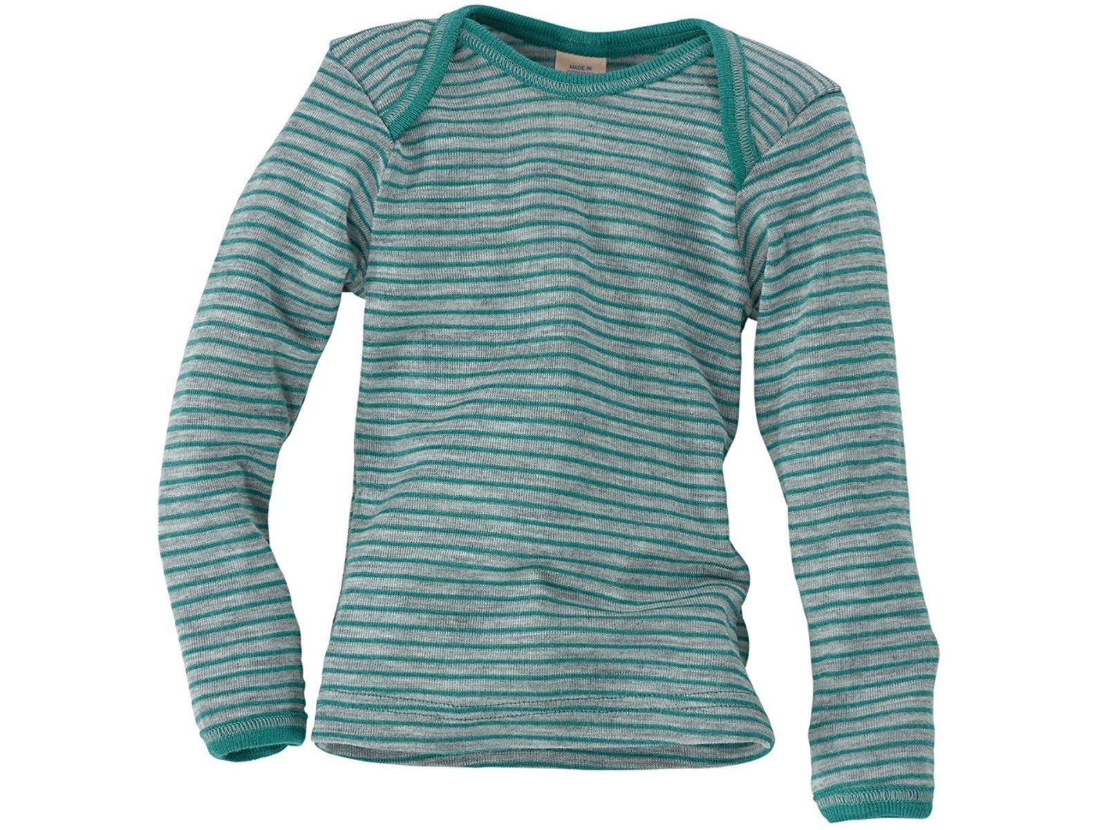 ENGEL Áo dài tay đắp vai 70% Merino wool 30% silk Light grey/Ice blue