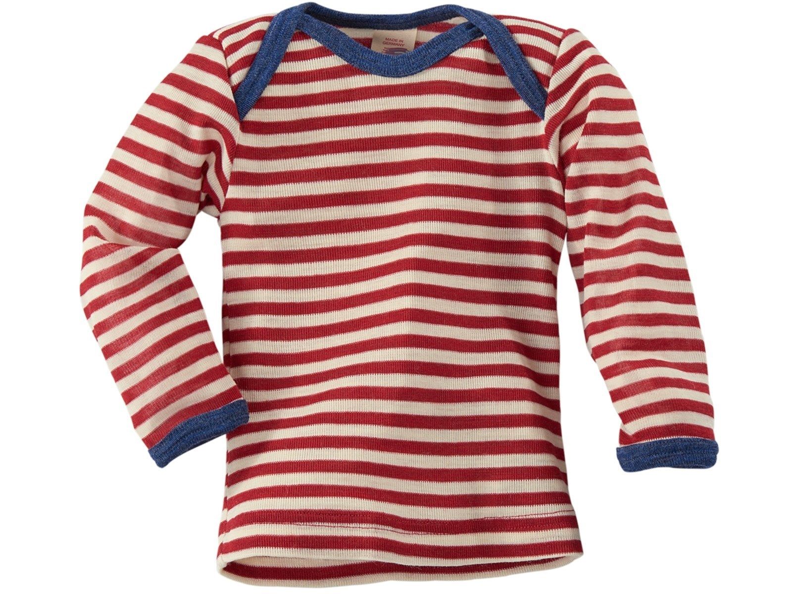 ENGEL Áo dài tay đắp vai 100% Merino wool Red melange/natural