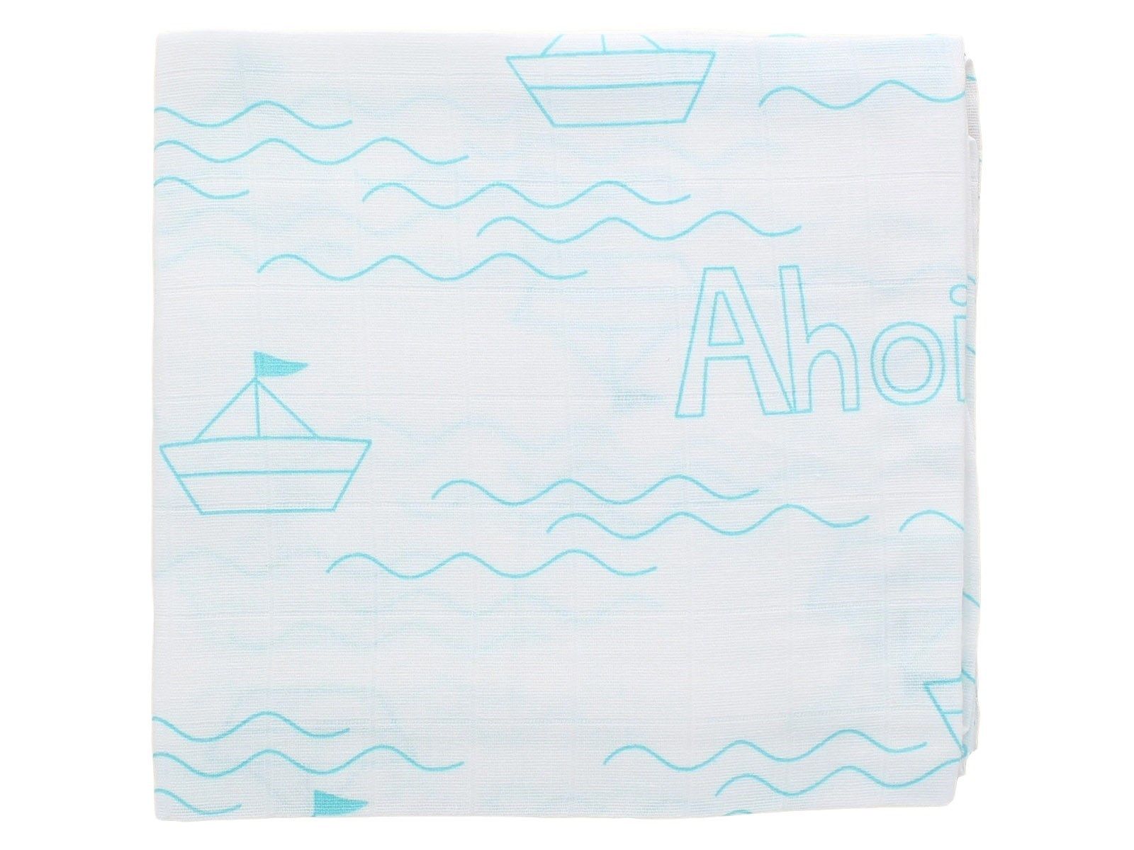 HANS NATUR Khăn xô họa tiết Blue 75x75cm
