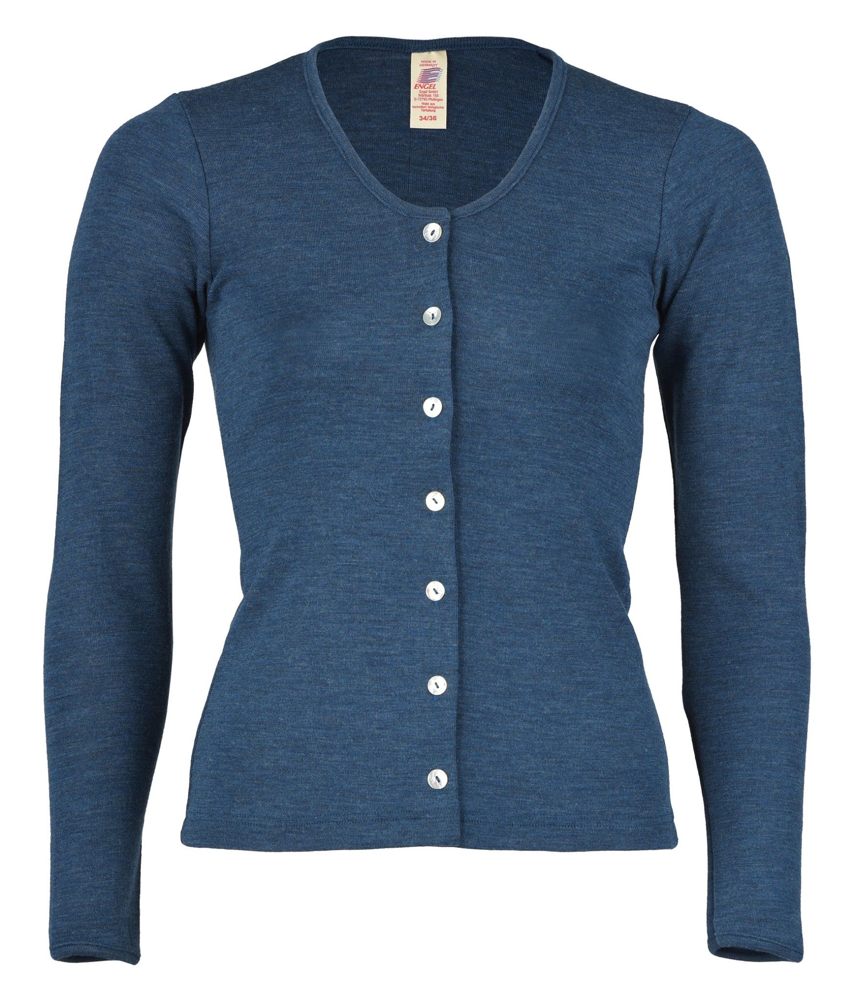 ENGEL Áo khoác cardigan nữ 100% Merino wool Sapphire