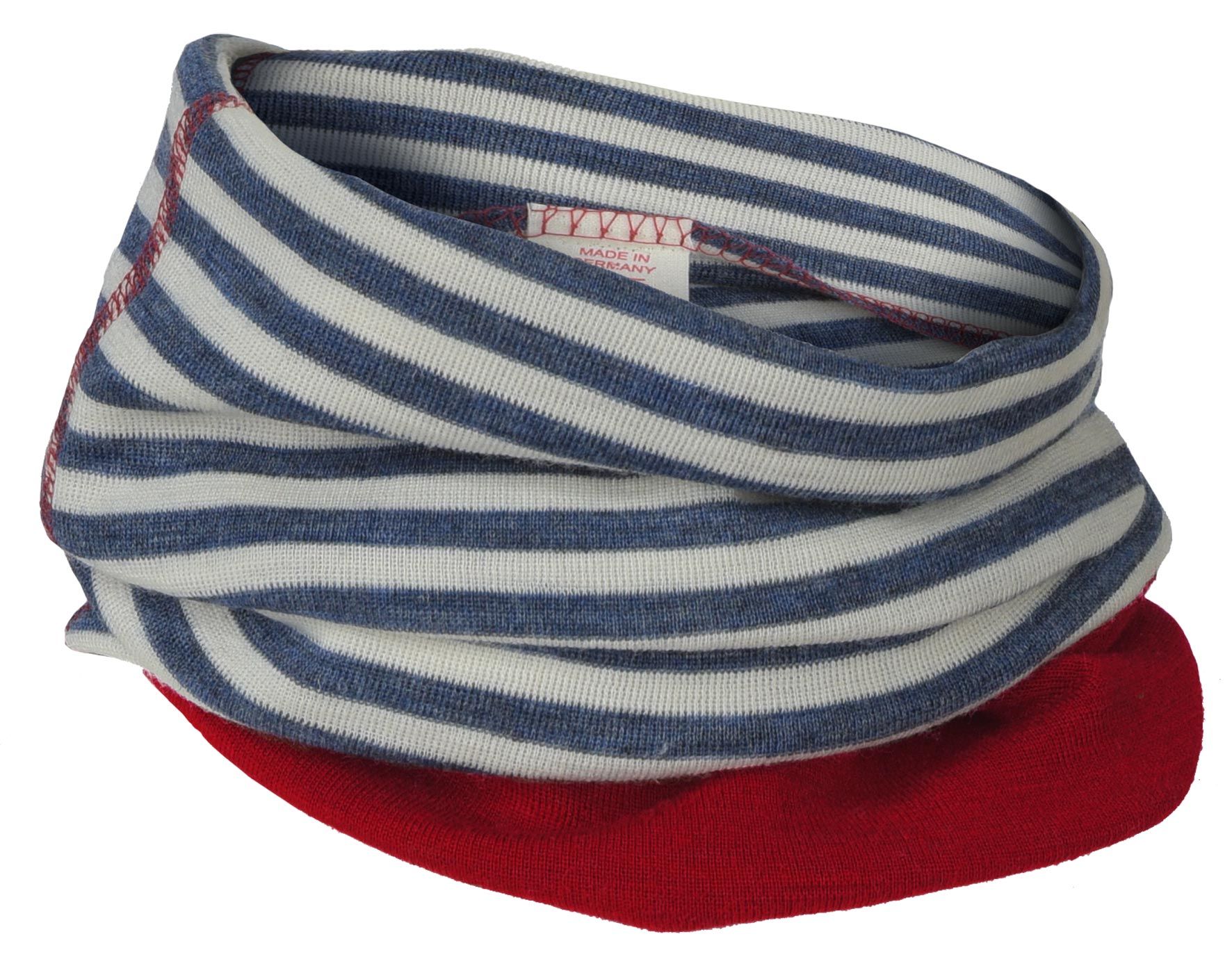 ENGEL Khăn ống quàng cổ 100% Merino wool Blue melange/Natural