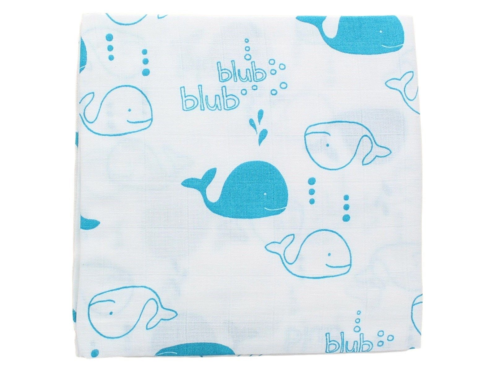 HANS NATUR Khăn xô họa tiết Blue 75x75cm