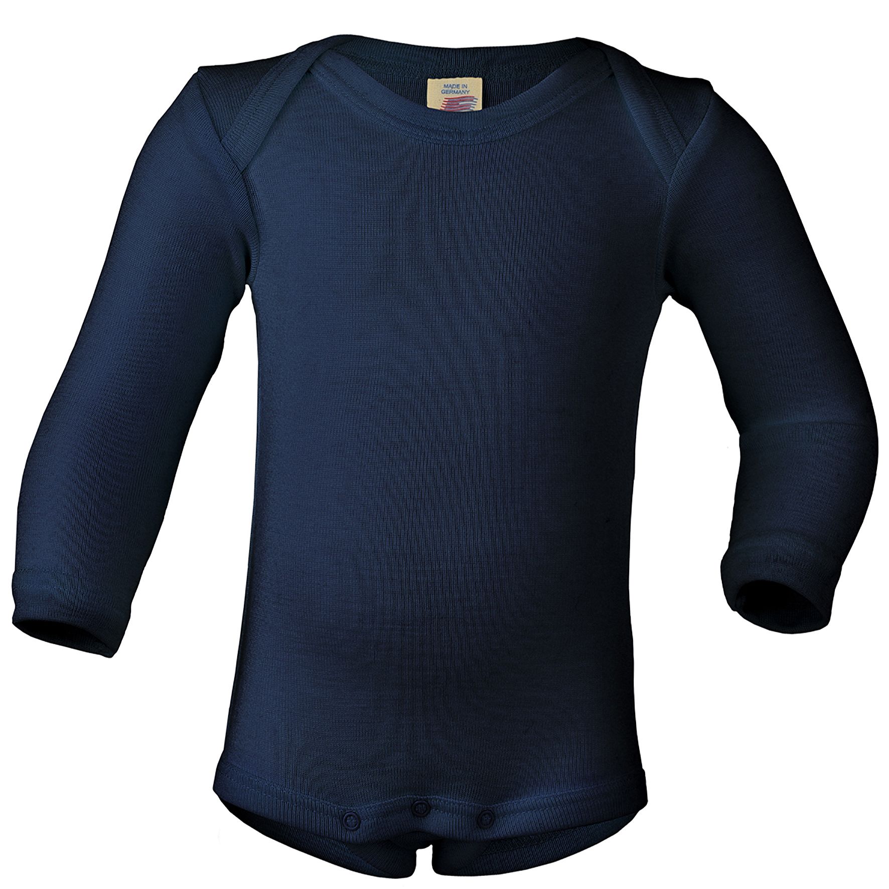 ENGEL Bodysuit dài tay đắp vai 70% Merino wool 30% Silk Marine