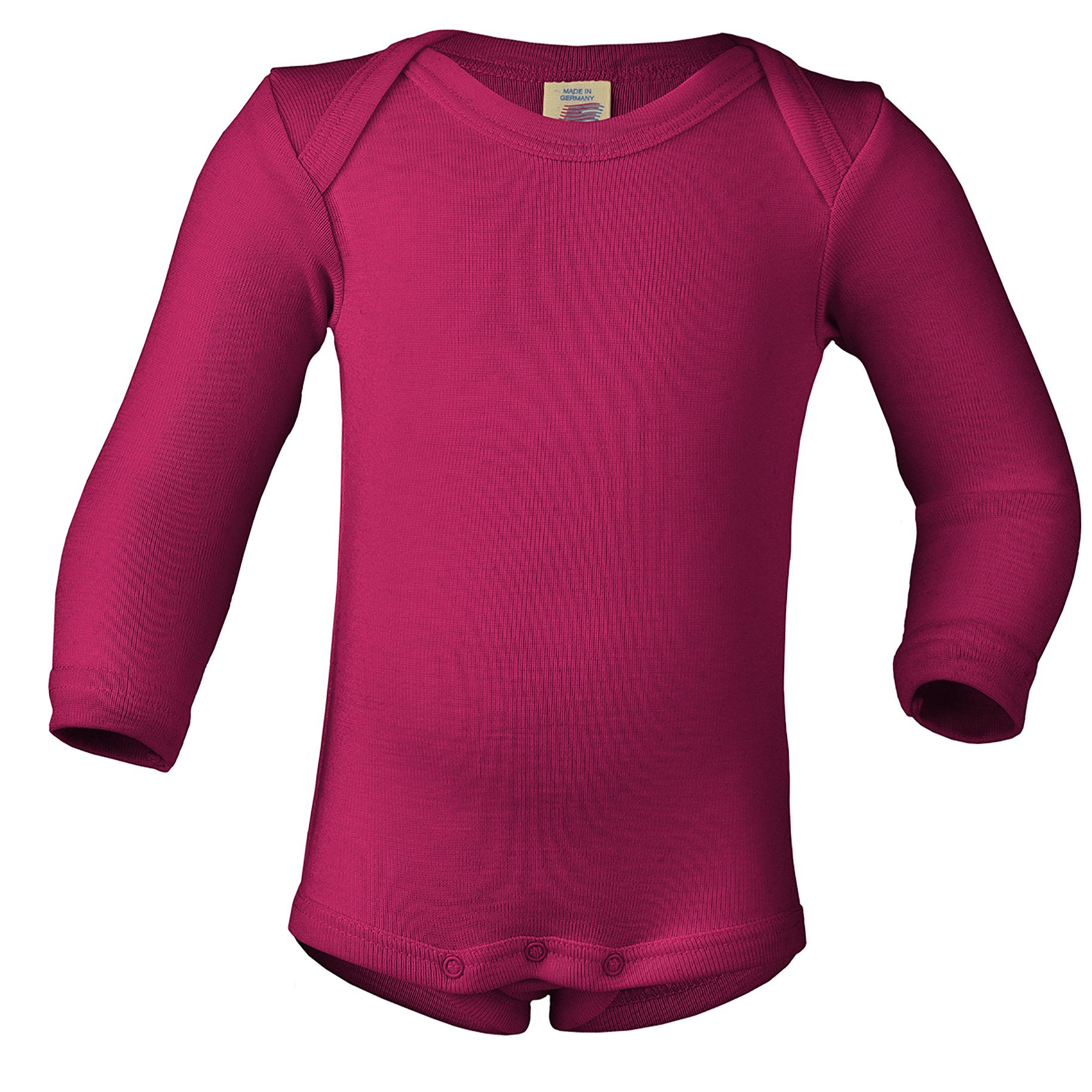 ENGEL Bodysuit dài tay đắp vai 70% Merino wool 30% Silk Raspberry