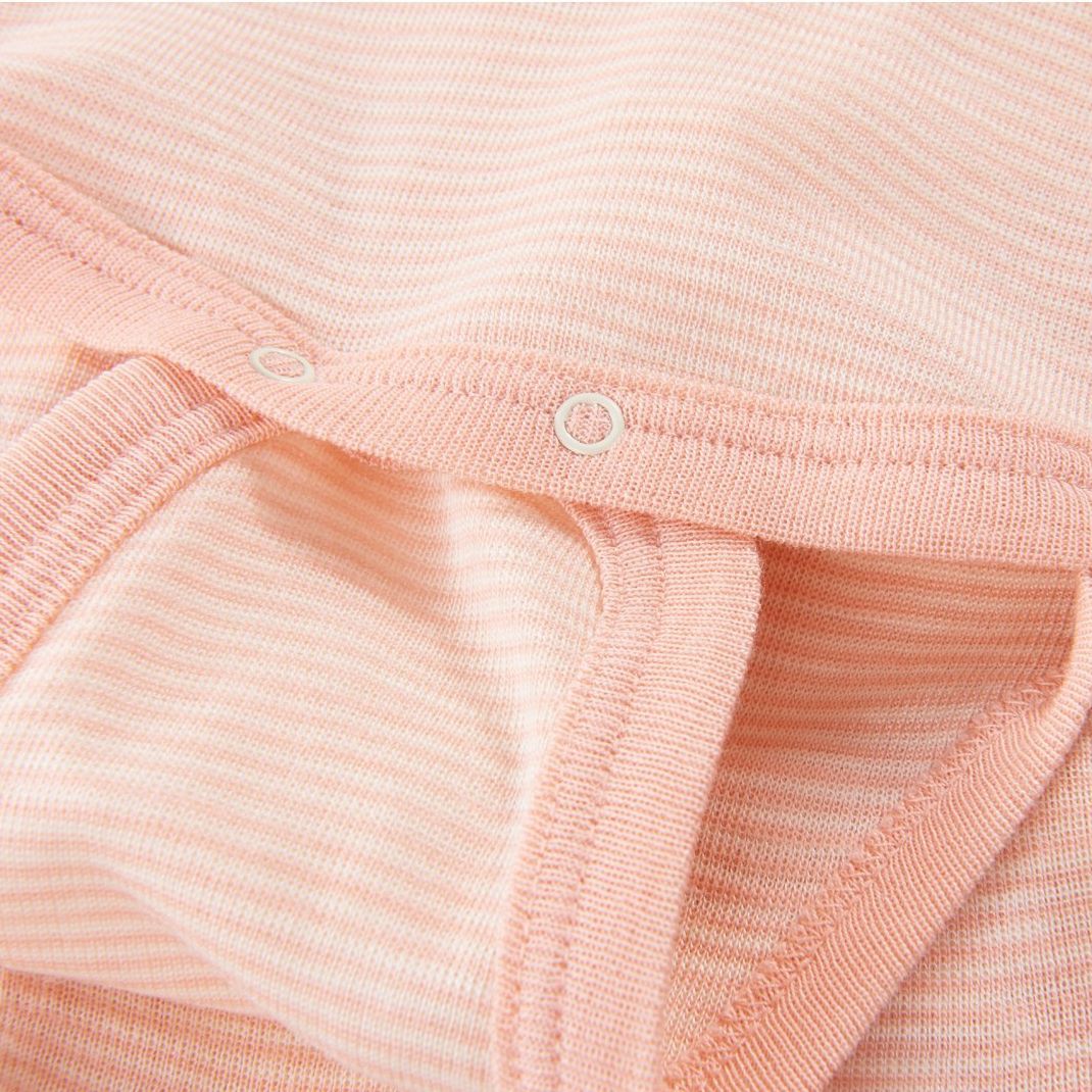 ENGEL Bodysuit dài tay đắp vai 70% Merino wool 30% Salmon/Natural
