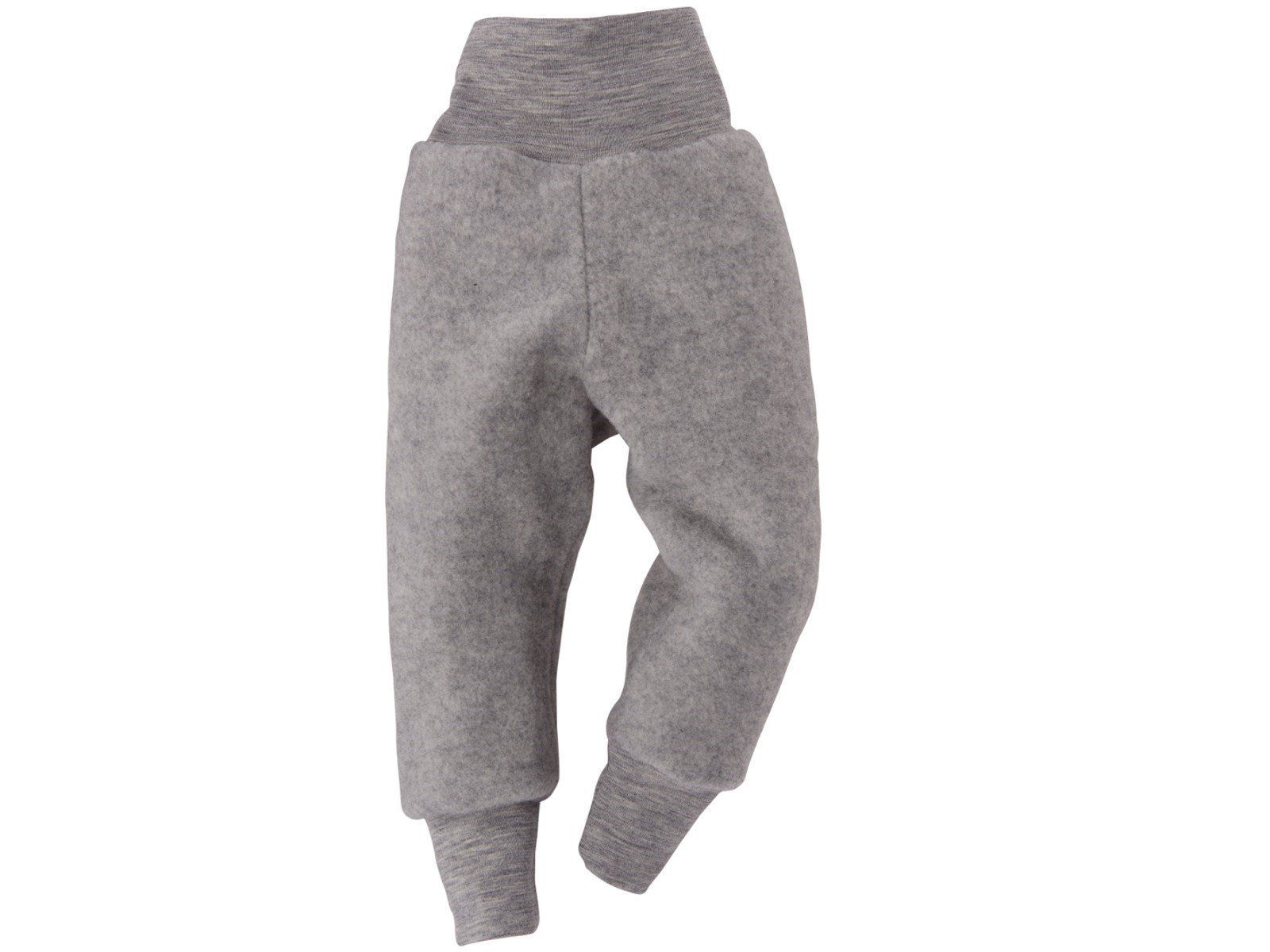 ENGEL Quần jogger lưng cao 100% Merino wool Fleece Grey melange