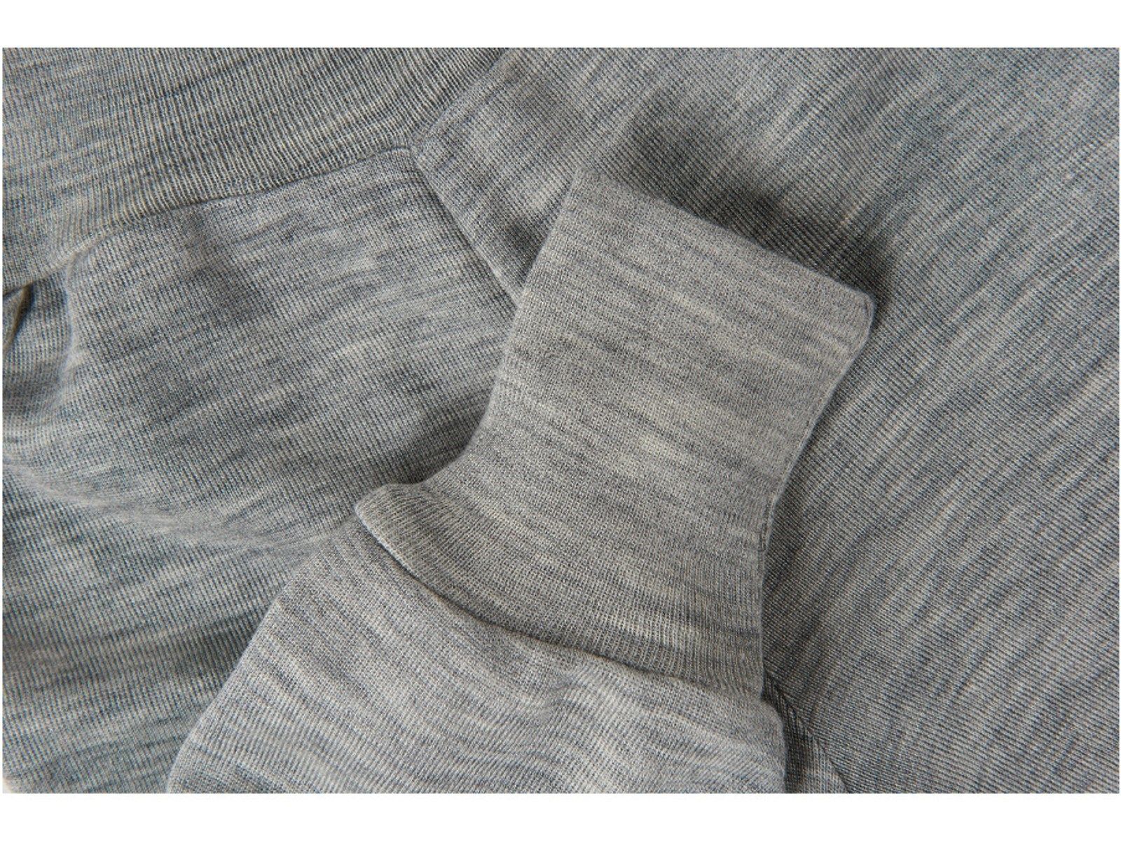 ENGEL Quần jogger lưng cao 70% Merino wool 30% silk Grey melange