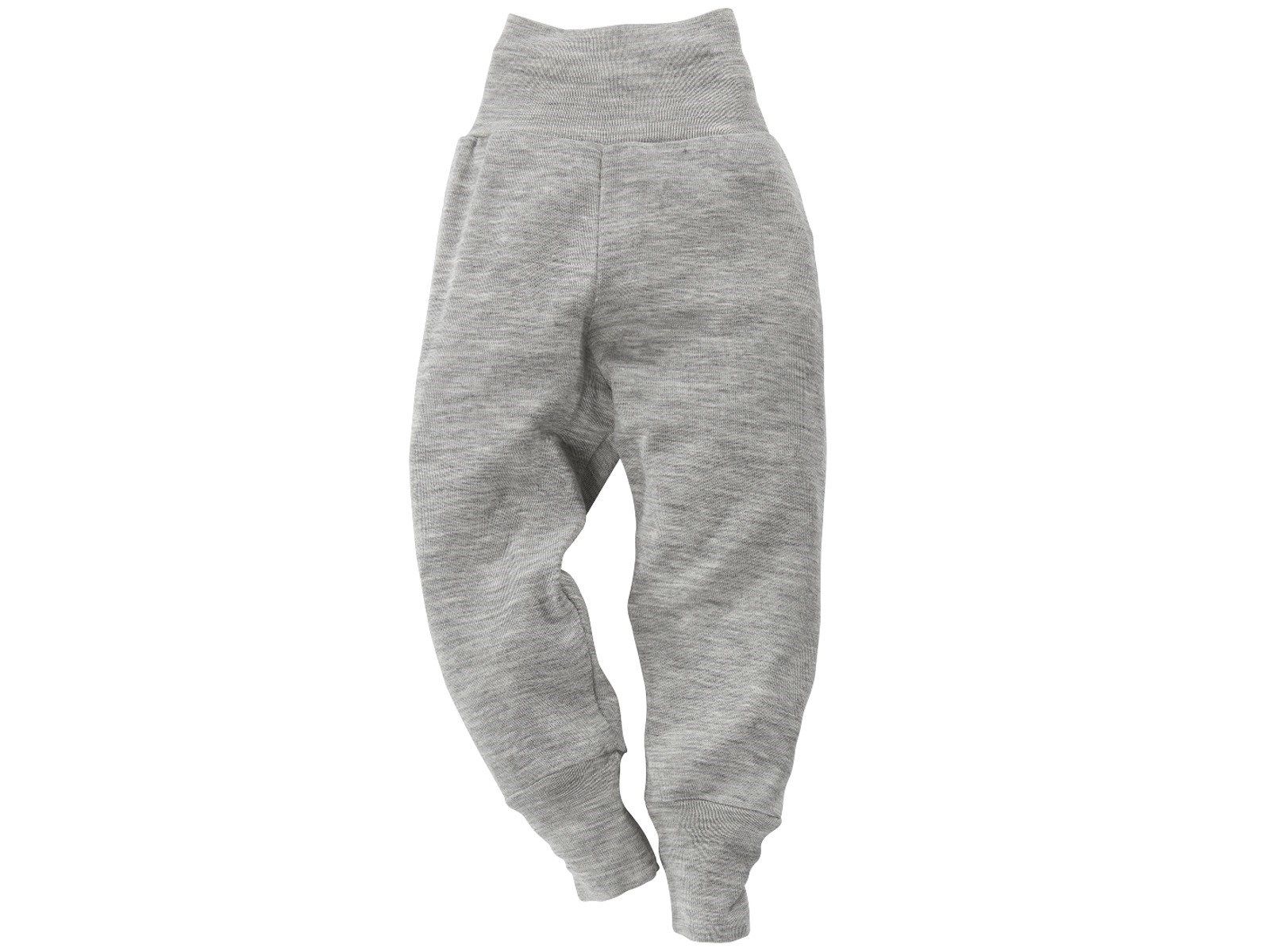ENGEL Quần jogger lưng cao 70% Merino wool 30% silk Grey melange
