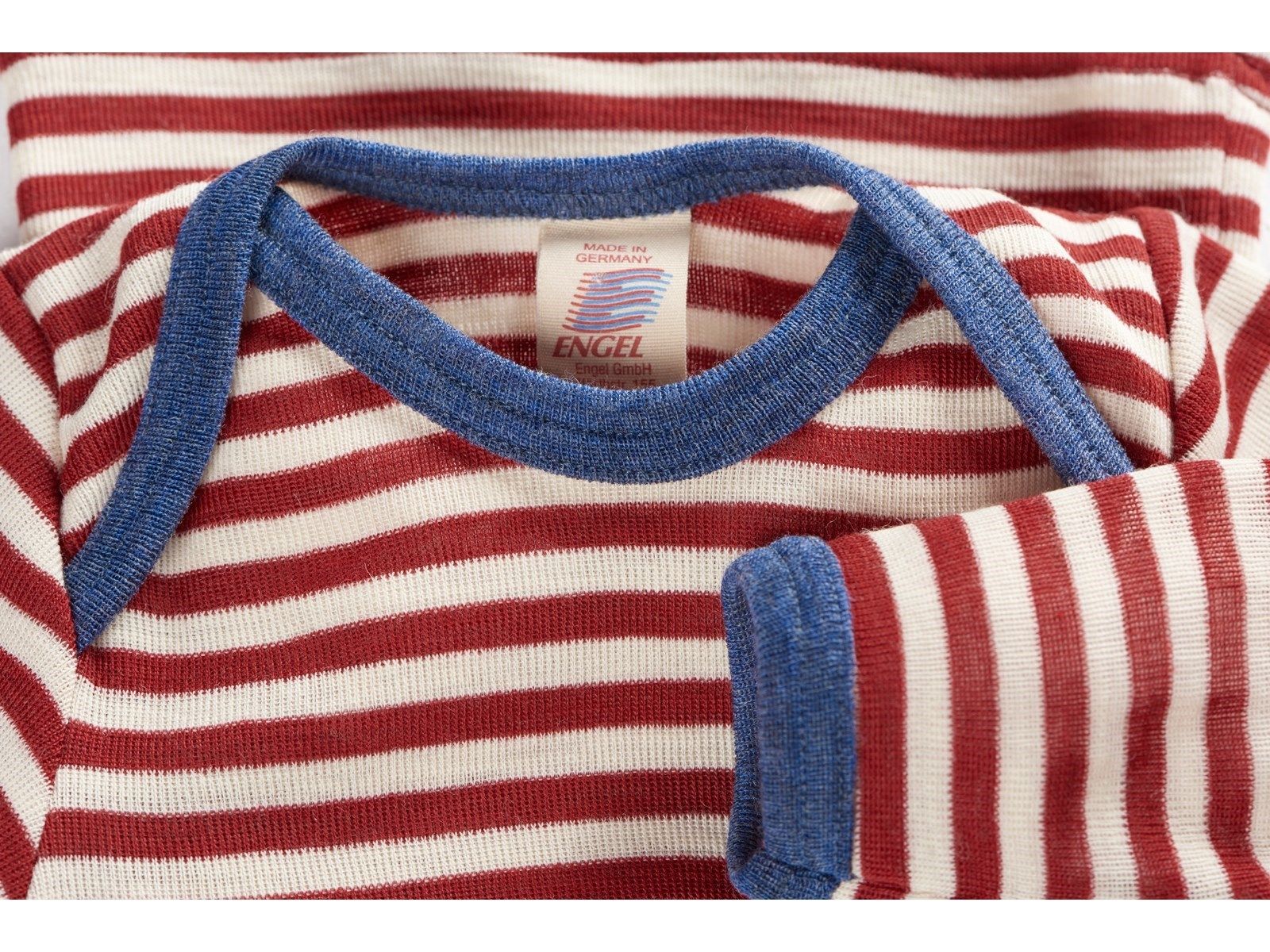 ENGEL Áo dài tay đắp vai 100% Merino wool Red melange/natural
