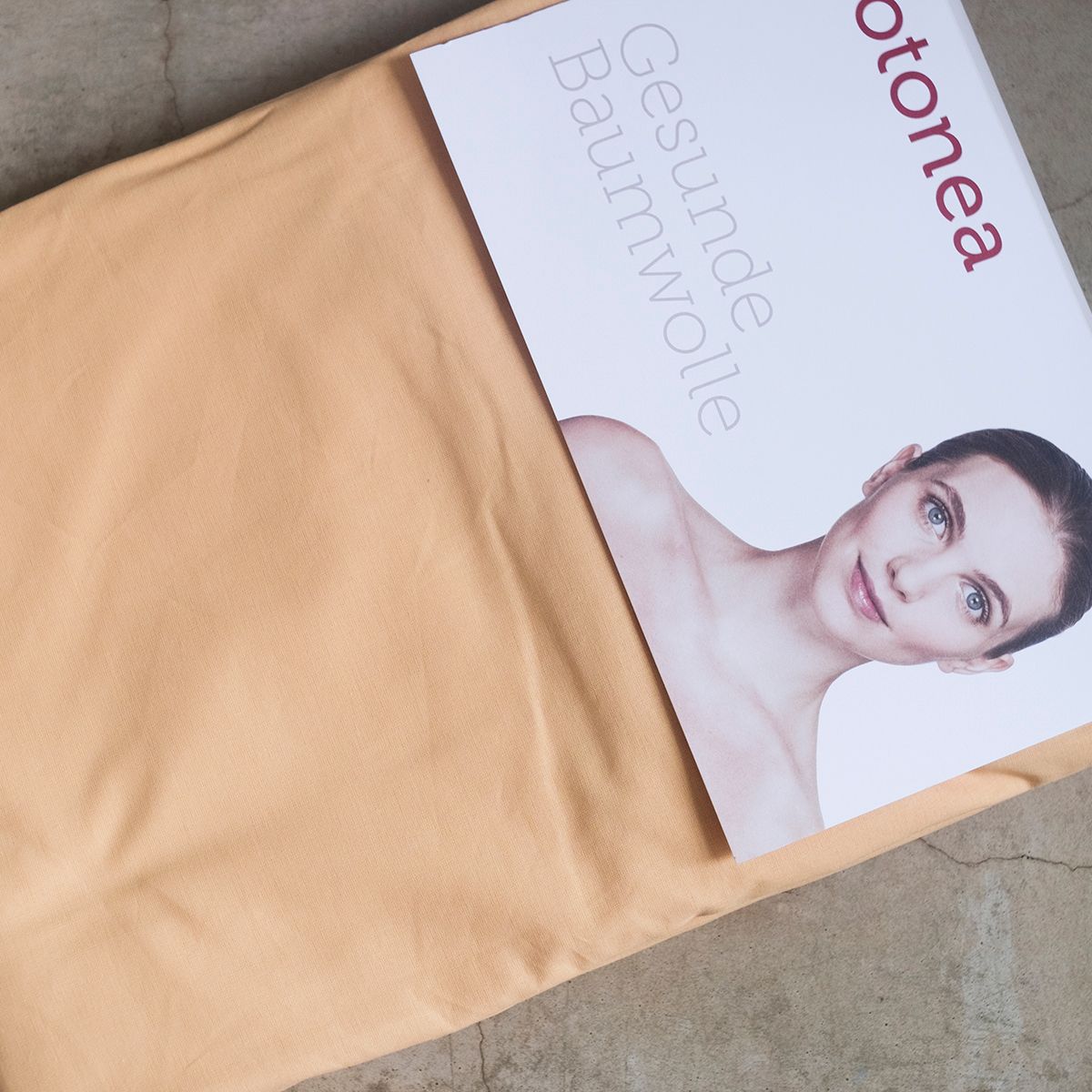 COTONEA Drap cotton bọc nệm dệt kiểu linen Apricot