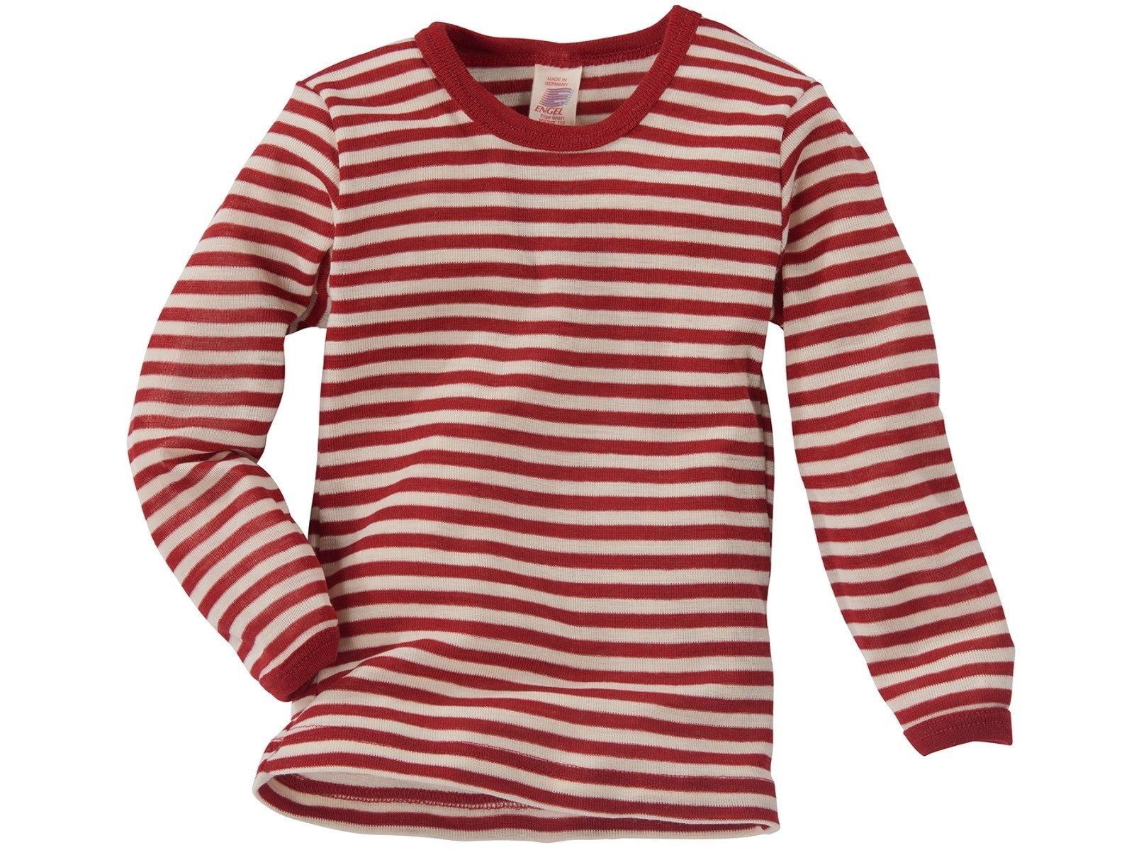 ENGEL Áo dài tay 100% Merino wool Red melange/Natural