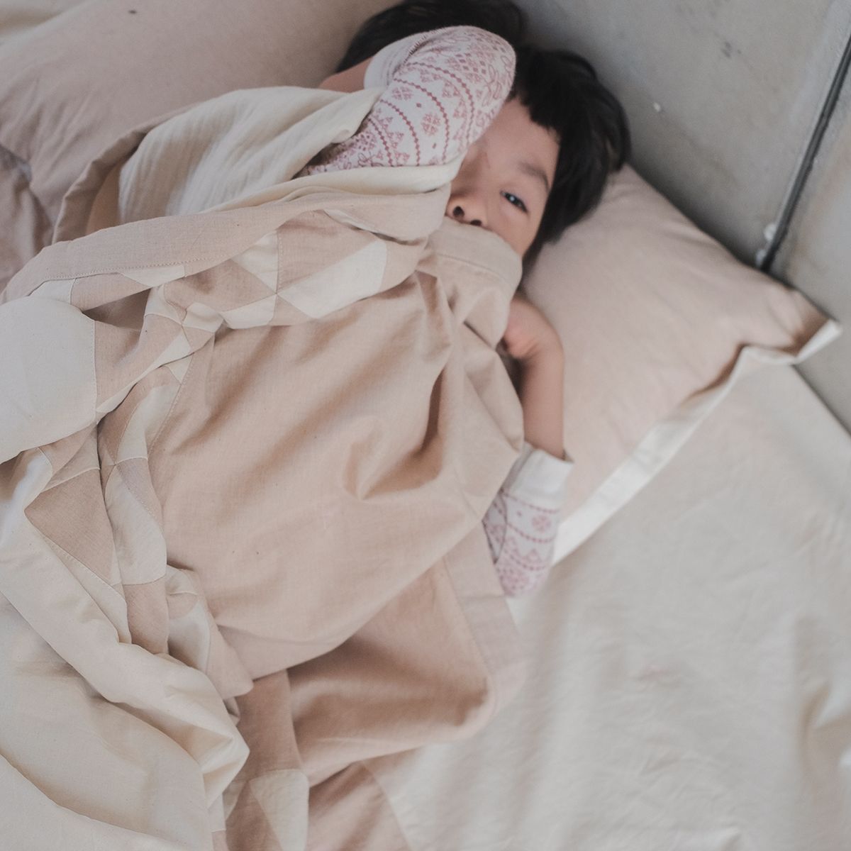 COTONEA Chăn 2 lớp Cotton/Musselin ghép vải màu Pure cotton/Nature