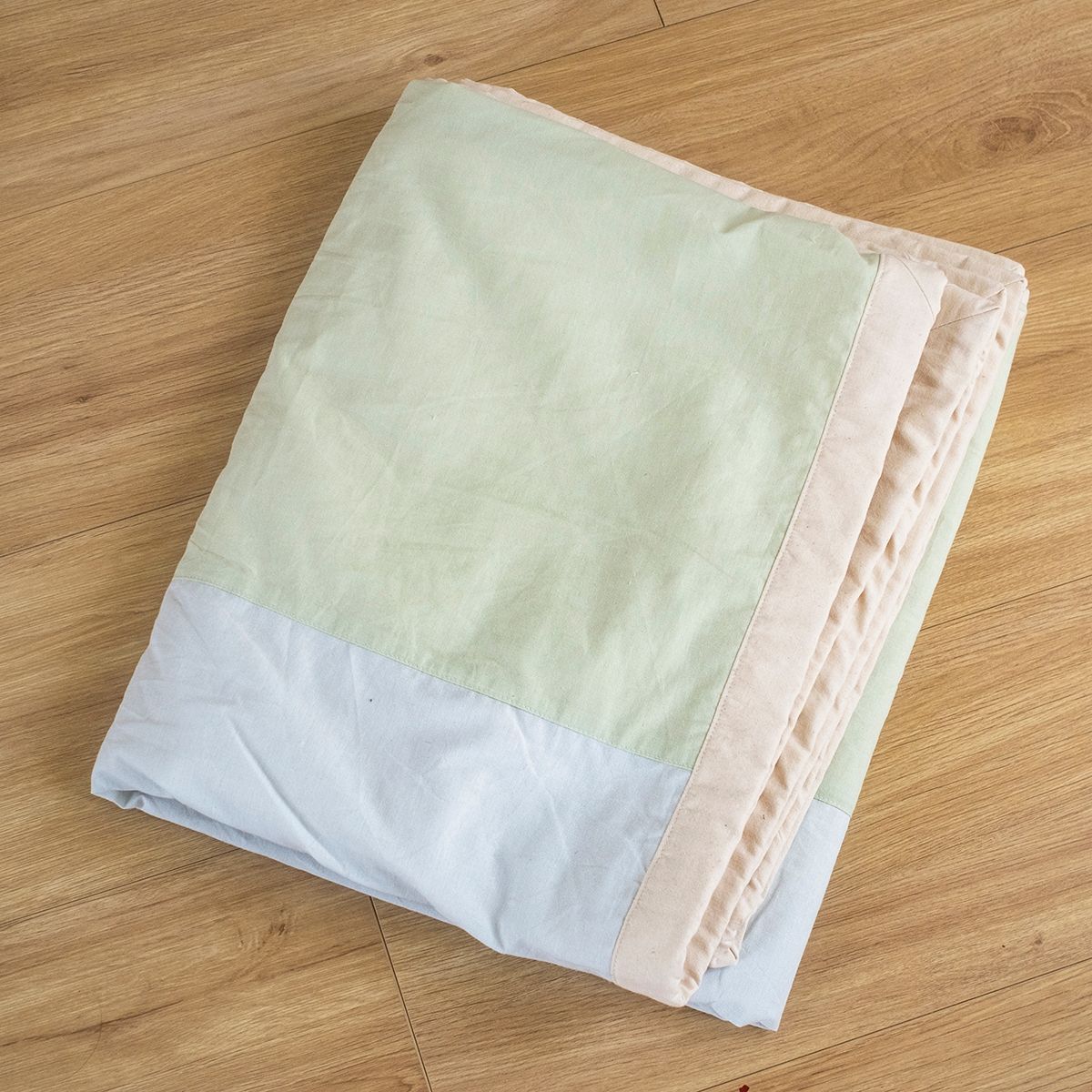 COTONEA Chăn 2 lớp Cotton linen/Musselin màu Pale blue/Sage
