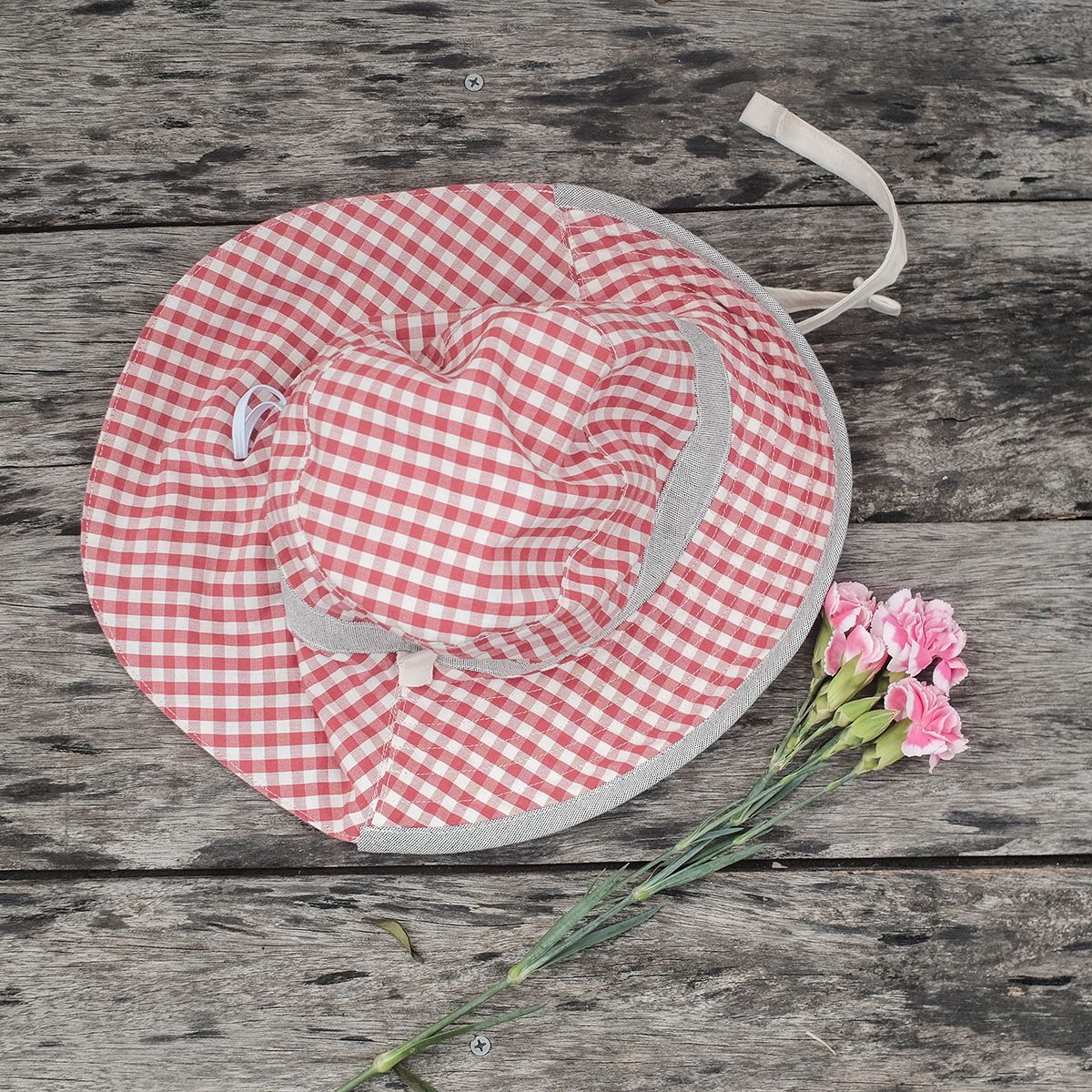 CHOI HANDMADE Nón 2 mặt Bucket hat 2-10y Vichy caro