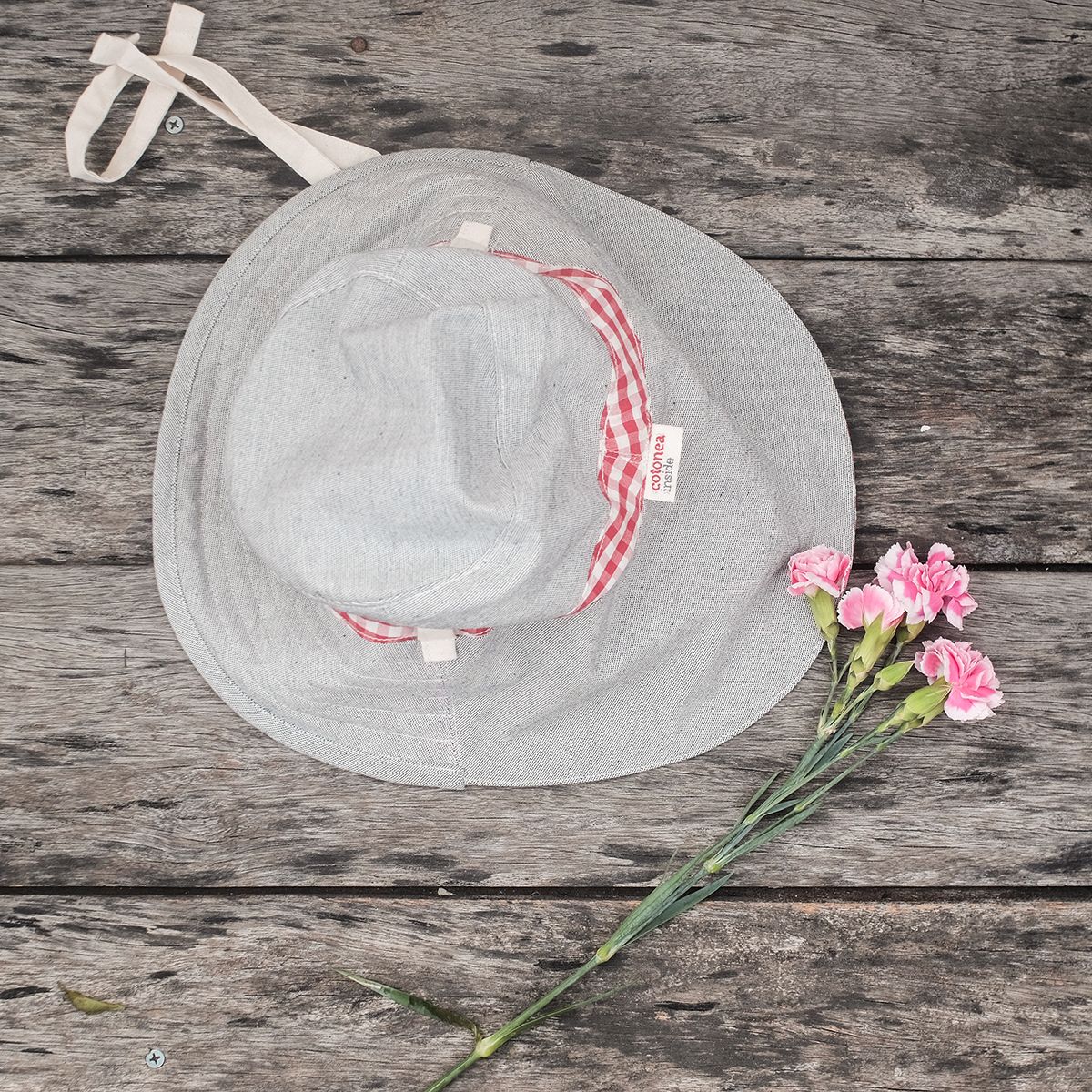 CHOI HANDMADE Nón 2 mặt Bucket hat 2-10y Vichy caro