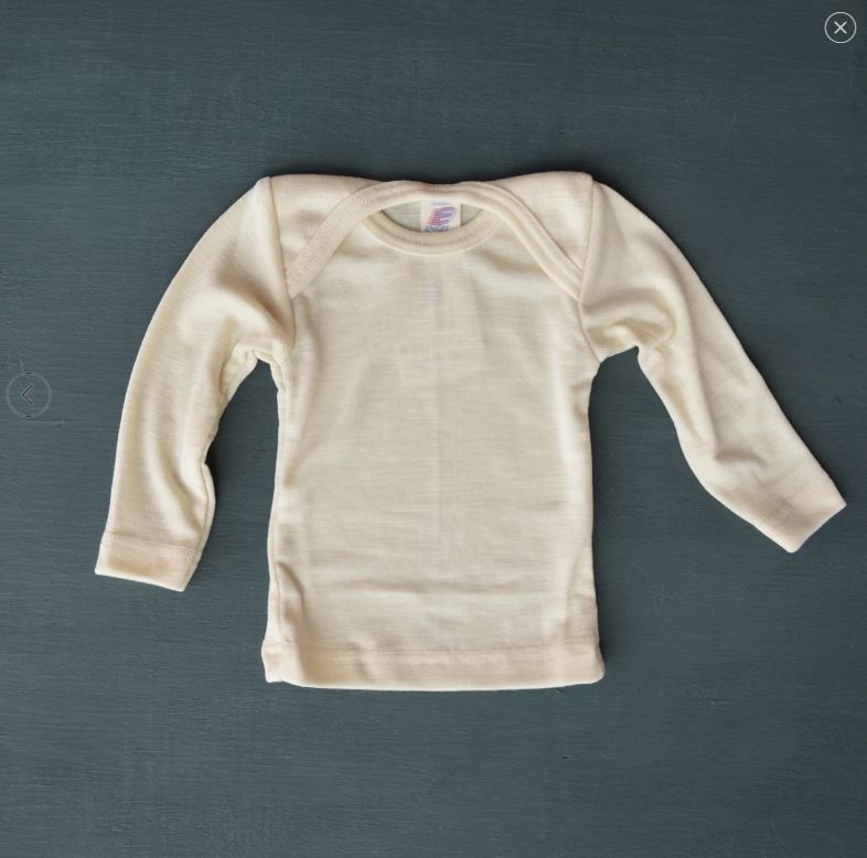 ENGEL Áo dài tay đắp vai 70% Merino wool 30% silk Natural