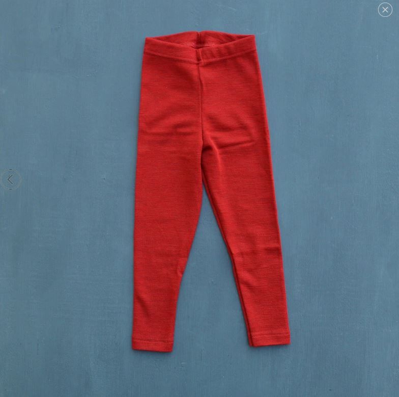 ENGEL Quần legging 100% Merino wool Red melange