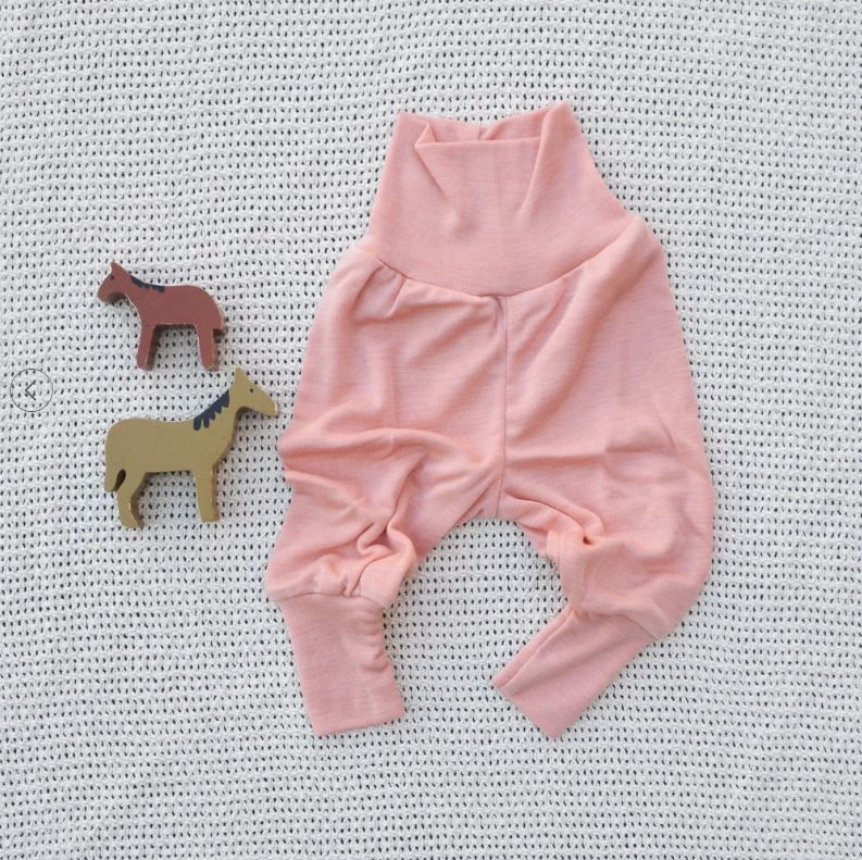 ENGEL Quần jogger lưng cao 70% Merino wool 30% silk Salmon