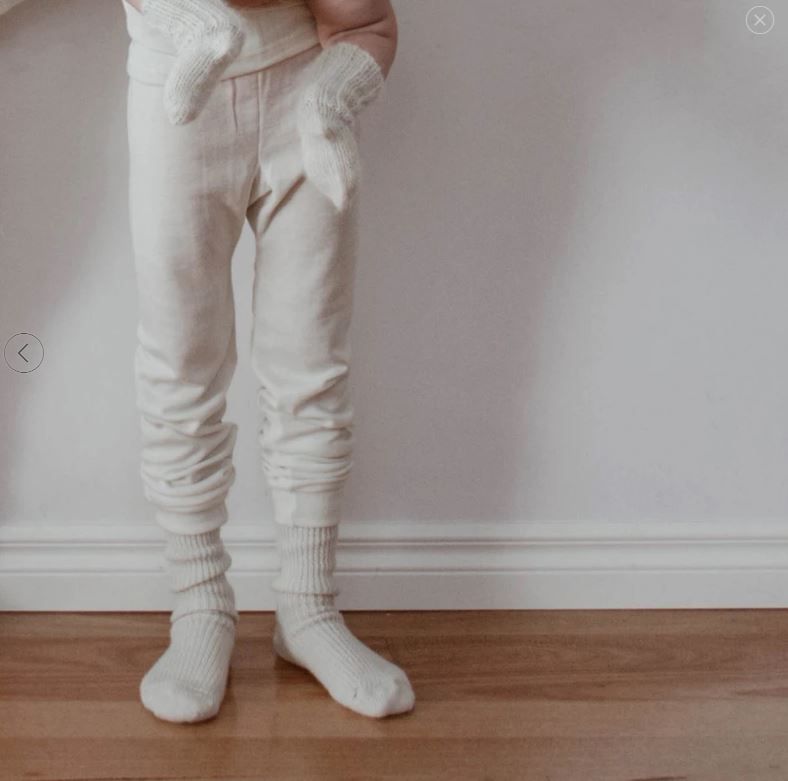 ENGEL Quần legging có bo chân 100% Merino wool Natural