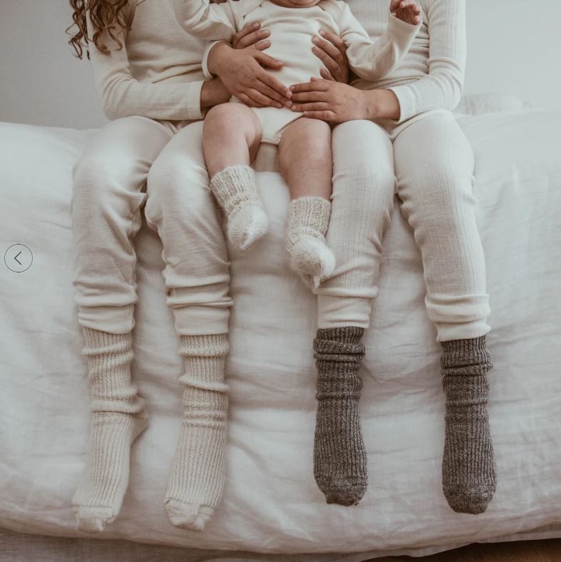 ENGEL Quần legging có bo chân 100% Merino wool Natural