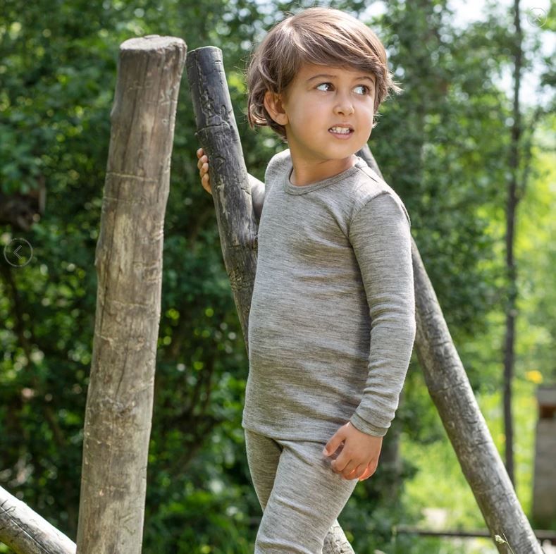 ENGEL Áo dài tay 70% Merino wool 30% Silk Light grey