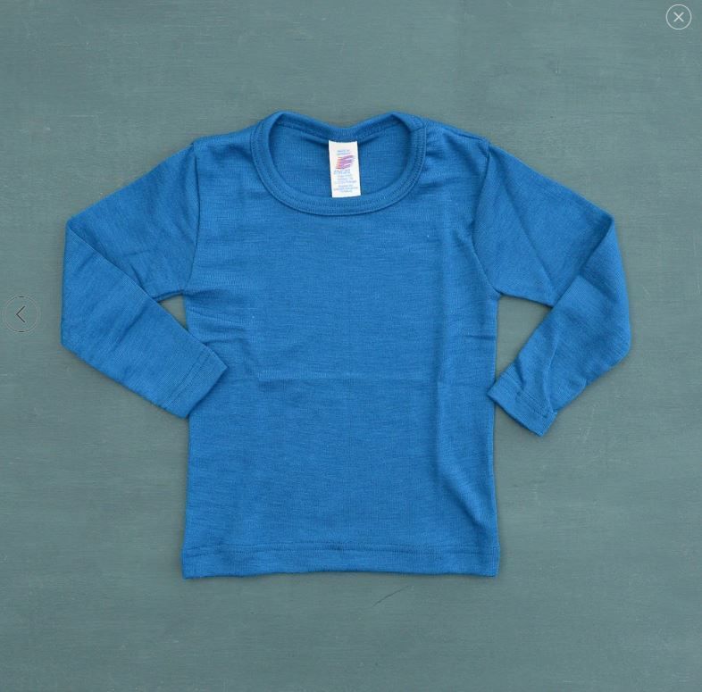 ENGEL Áo dài tay 70% Merino wool 30% Silk Navy blue