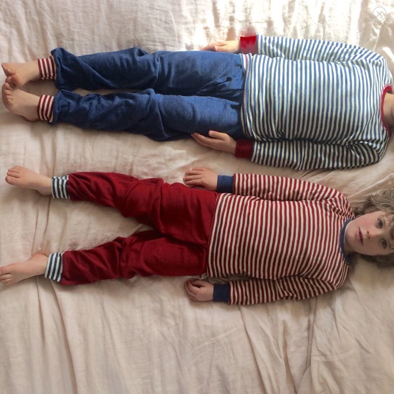 ENGEL Quần dài có bo chân 100% Merino wool Red melange