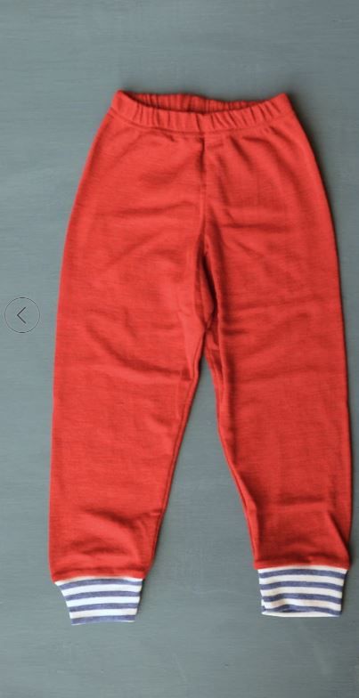 ENGEL Quần dài có bo chân 100% Merino wool Red melange