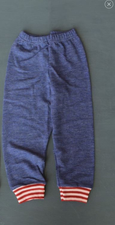 ENGEL Quần dài có bo chân 100% Merino wool Blue melange