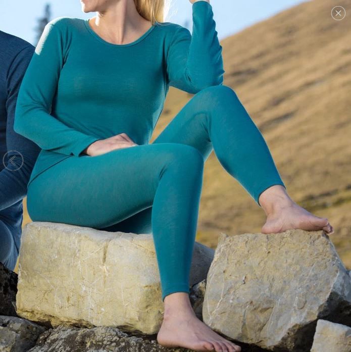 ENGEL Quần legging phụ nữ 100% Merino wool Turquoise