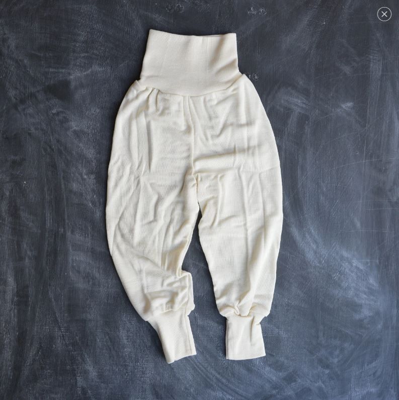 ENGEL Quần jogger lưng cao 70% Merino wool 30% silk Natural
