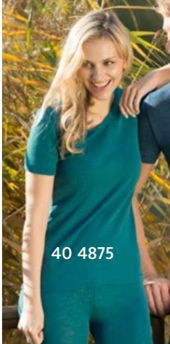 ENGEL Áo ngắn tay phụ nữ 100% Merino wool Turquoise
