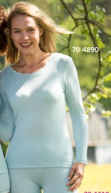 ENGEL Áo dài tay phụ nữ có ren 70% Merino wool 30% Silk Glacier