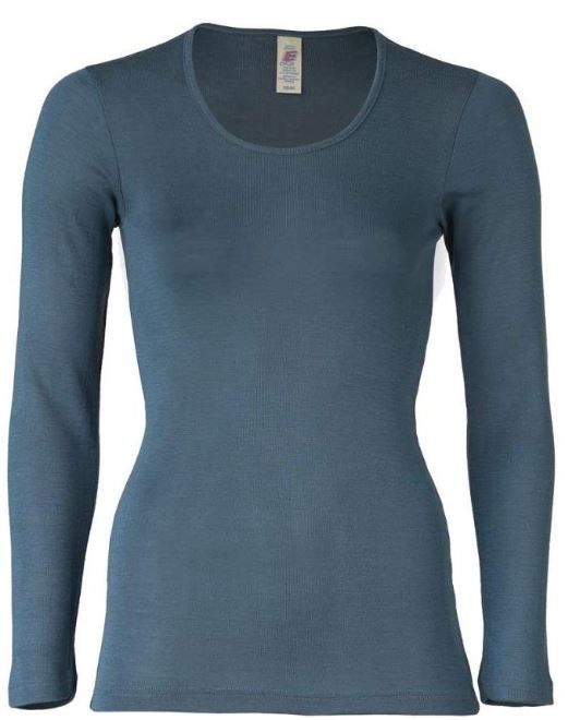 ENGEL Áo dài tay phụ nữ 100% Merino wool Sapphire