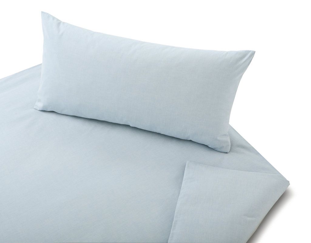 COTONEA Linen chambray Bedding pastel blue